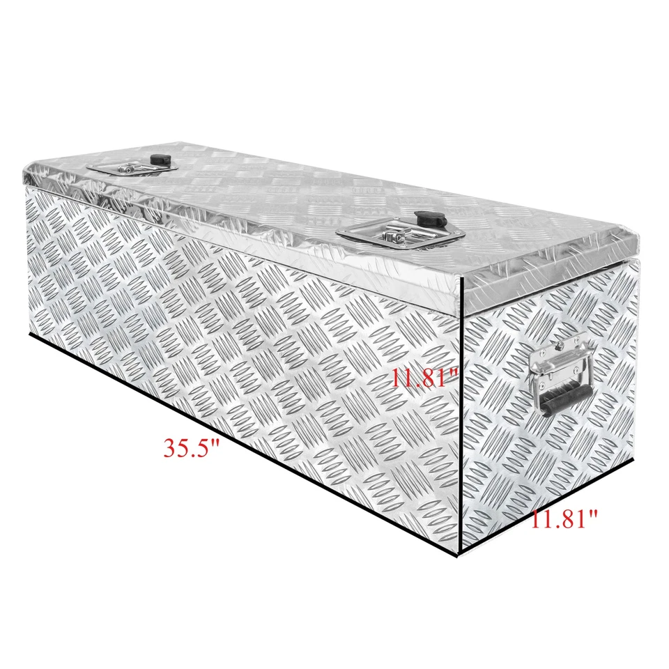 Caja de herramientas de almacenamiento debajo de la carrocería de aluminio de 36" X 12" X 12" para camioneta remolque RV Foto 2 de 4