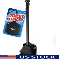 Powerful Toilet Plunger W/ Ventilation Holder Multifunctional Comfortable Handle
