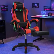 Gaming Chair with Speakers LED Ergonomic PC Gaming Computer Chair with Footrest