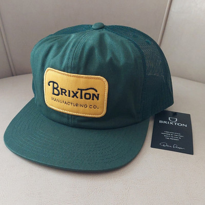 Brixton Hat Cap Snapback Trucker Grade HP Patch Green Mesh Retro NEW with Tag
