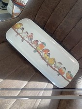 Laura Ashley Birds Melamine Sandwich Tray White Rectangle Glossy MPN 03683742