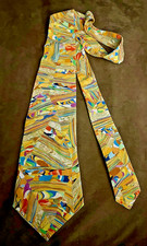 VTG 70 s Psychedelic Art Nouveau 4   wide Crepe Tie Men's /Women s Tie