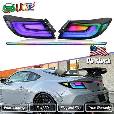 Pair RGB Color LED Tail Lights For Toyota GR86 Subaru BRZ 2021-2025 Rear Lamps