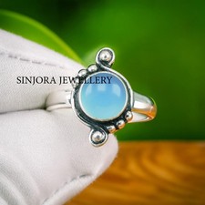 Chalcedony Gemstone 925 sterling silver handmade Gift Ring US size 5 to 13
