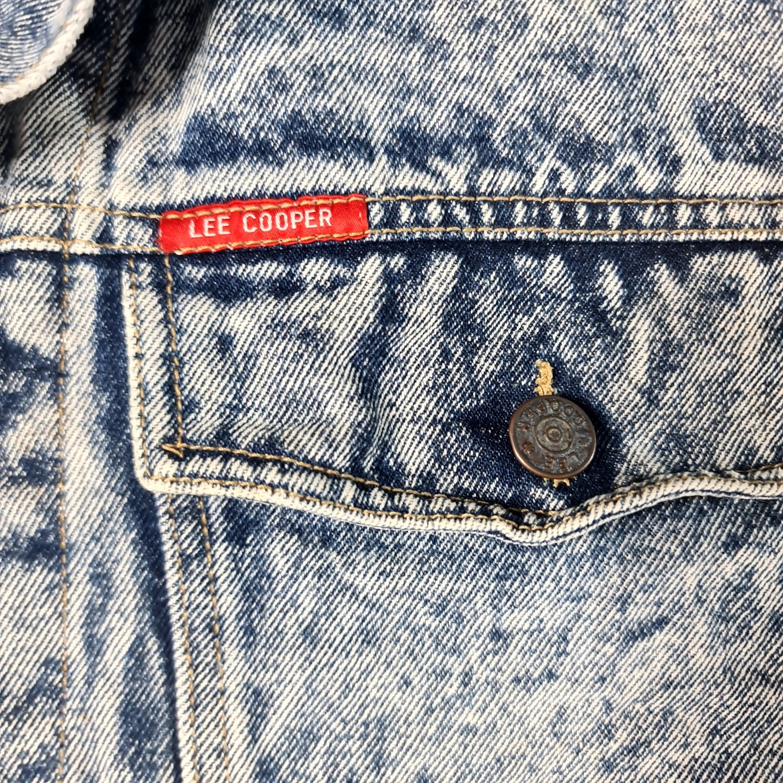 Lee Cooper Size 42 Mens Acid Wash Button Up Collared Denim Jacket - Vintage 80's image 8