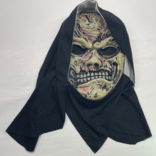 Scary Fleshless Adult Halloween Costume Face Mask Hooded Shroud Creature