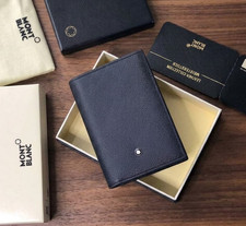 Montblanc 4CC Card Holder Sartorial Black Leather MB113223 Luxury Wallet New