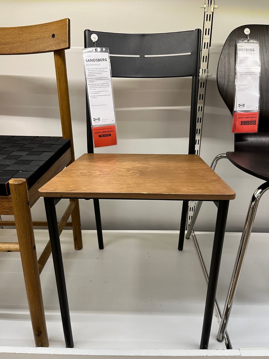 Brand New IKEA SANDSBERG Black/Brown Stained Dining Chair - Main Image