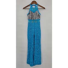 Weissman Dancewear Girls Blue Dance Costume Jumpsuit