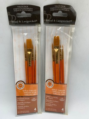 2x Royal & Langnickel RSET-91111 Gold Taklon Künstler Pinsel Set 4-teilig