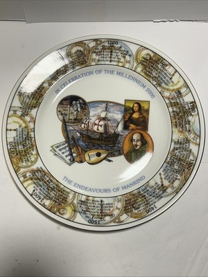 Vintage Aynsley England MILLENNIUM 2000 ENDEAVOURS OF MANKIND Collector Plate