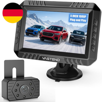 RüCkfahrkamera Kabellos 5“, 1080P Nachtsicht Monitor Auto RüCkfahrkamera Funk, 1