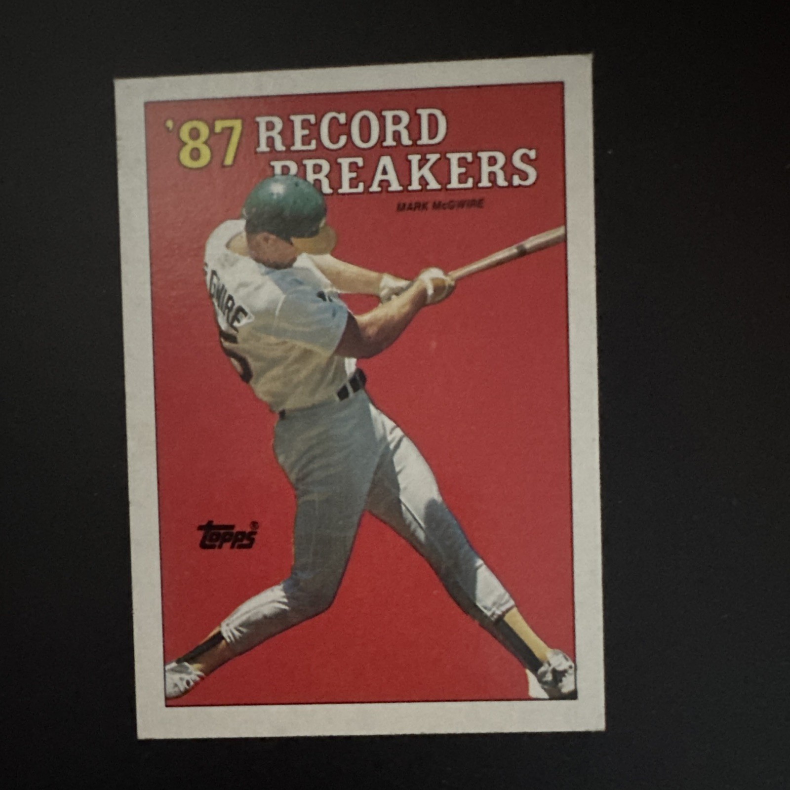 Topps 1987 '87 Record Breakers - Mark McGwire #3 - Oakland Athletics