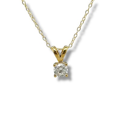 Gelbgold plattiert Sterling 0,50ct F-G/VS2 Lab Created Solitär Diamant Anhänger