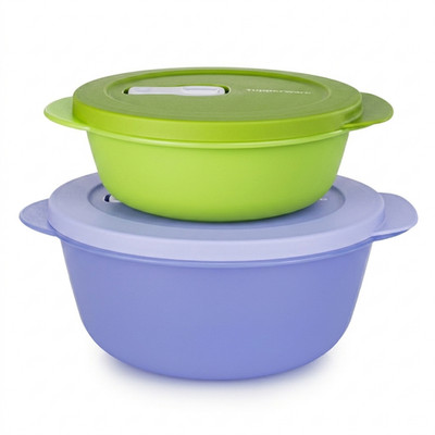 Tupperware CrystalWave Behälter 1,3 l Flieder + 560 ml Grün Mikrowellenbehälter