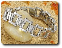 Mineralien Und Edelsteine. Herrenarmband Edelstahl.
