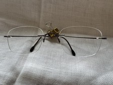 Vintage Old Metal Oval Rimless Eyeglasses Glasses Unbranded Need ID