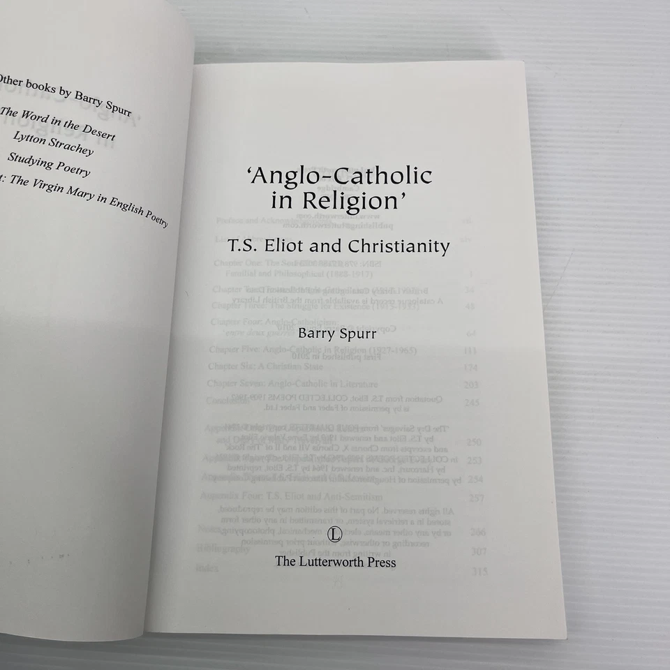 Anglo-Catholic in Religion: T.S. Eliot and Christianity by Barry Spurr Paperback - image 3 of 4