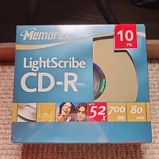 Memorex Light Scribe CD-R 700 MB 80 Min 52X, 10 Pack Brand New