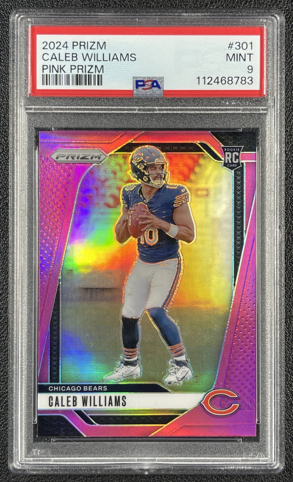 CALEB WILLIAMS PSA 9 2024 PANINI PRIZM #301 ROOKIE PINK RC BEARS 8783