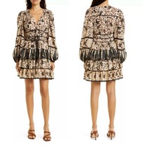 ULLA JOHNSON Nina Printed Cotton-blend Mini Dress In Plumeria Size 6