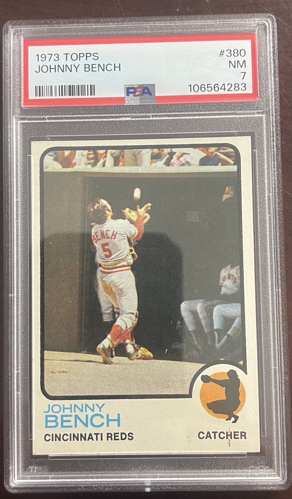 1973 TOPPS #380 JOHNNY BENCH PSA 7 HOF REDS
