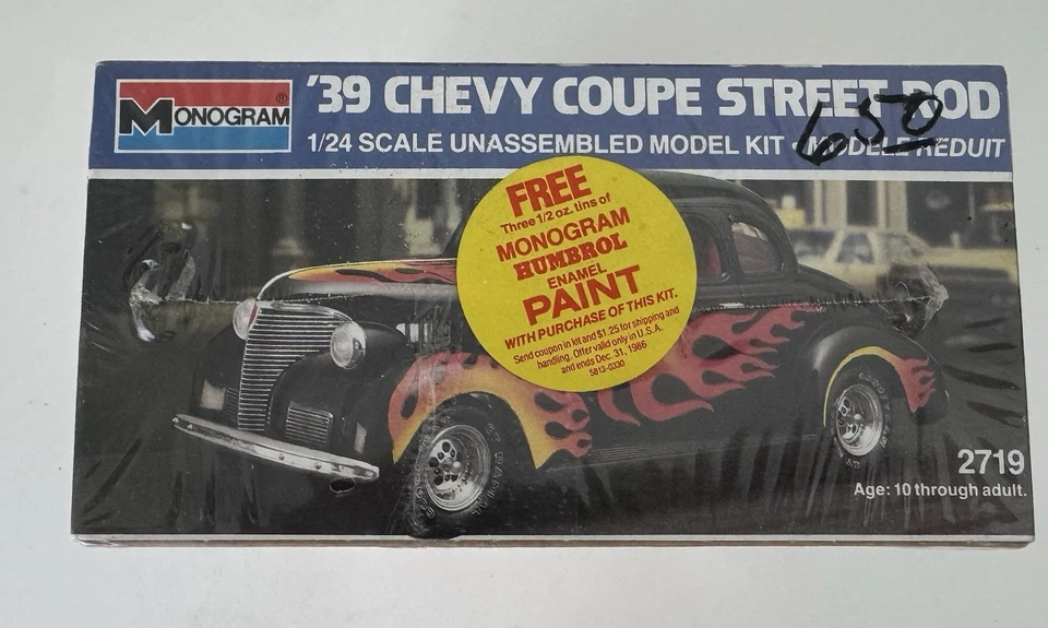 Monogram ‘39 Chevy Coupe Street Rod 1/24 Model Kit 2719 Factory Seal (Inv 2) - Image 3 of 4