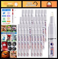 24 Pcs White Paint Pens Set - Oil Based, Quick Dry, Waterproof, Medium Tip Marke
