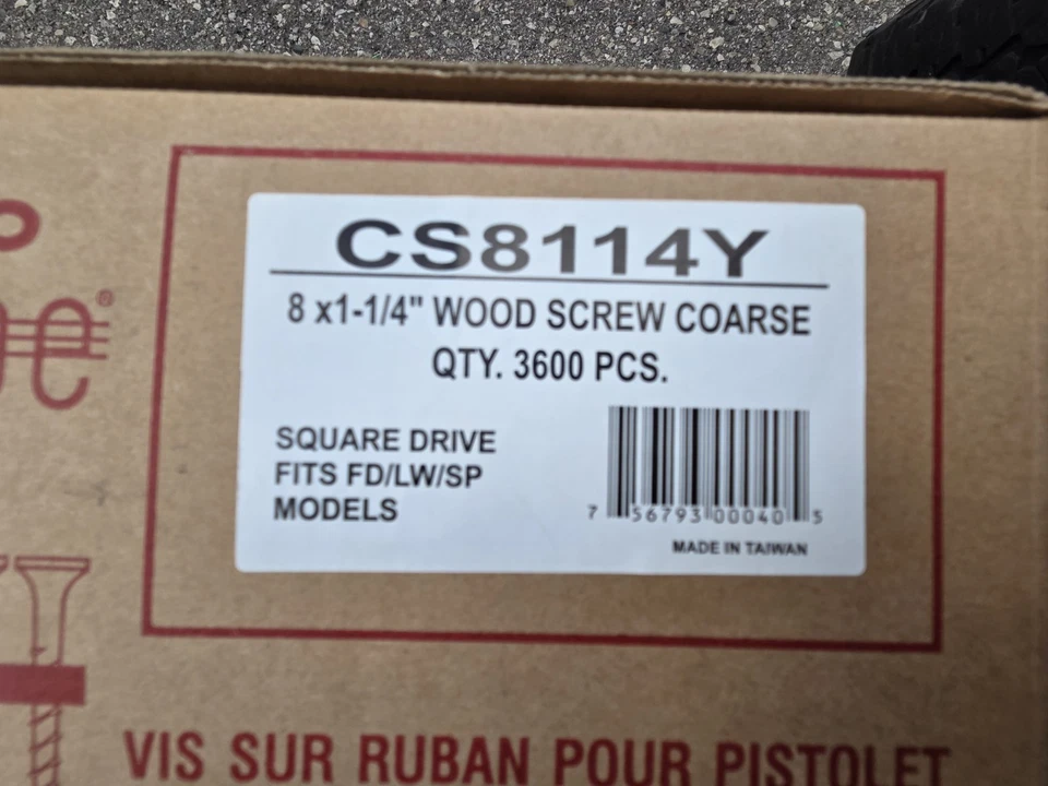 Tornillos para madera intercalada Muro Visrope CS8114Y 8 x 1-1/4" accionamiento cuadrado - 3600 piezas... Foto 3 de 4