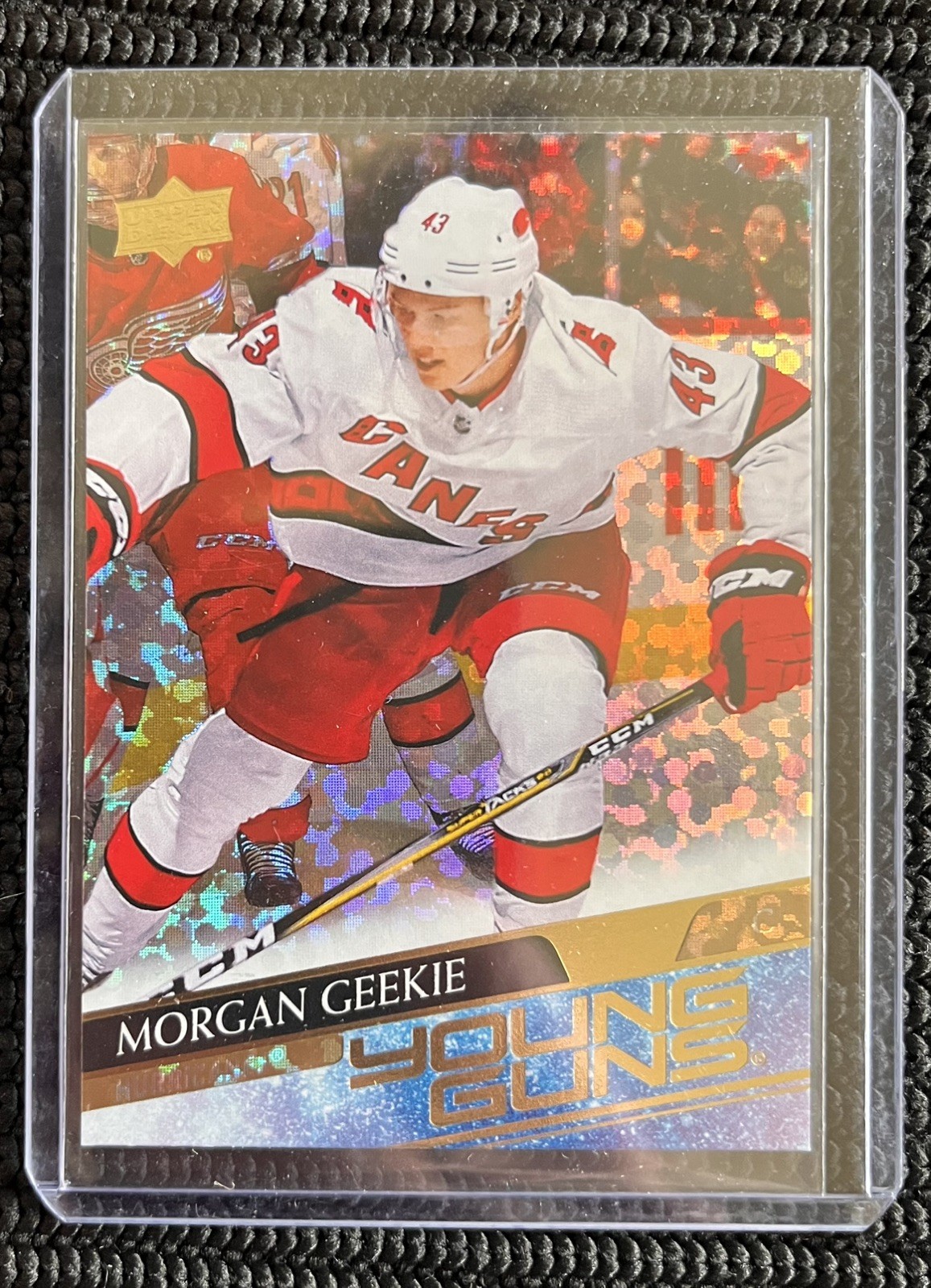 2020 21 Upper Deck Morgan Geekie Rainbow Speckled Foil Young Guns #210
