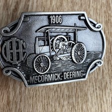Vintage 1906 Farmall McCormick - Deering Tractor Farming Belt Buckle 3D