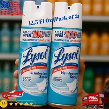 Lysol Disinfectant Spray, Antibacterial, Deodorizing, Crisp Linen, 12.5 Oz 2 Pcs