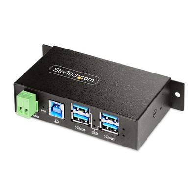 StarTech 4-Port Managed USB Hub with 4x USB-A, Heavy Duty with Metal Industrial