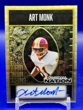 2025 Leaf Football Nation Art Monk #GA-AM2 Gridiron Icons Gold Vinyl AUTO 1/1