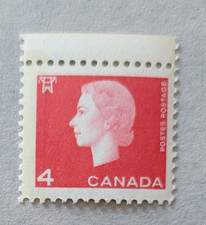 CANADA STAMP #404xi - Queen Elizabeth II (1963) 4¢ W1B at left MNH OG