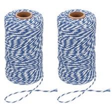 2 Roll 2mm x 109 Yard Cotton Butcher Bakers Twine String Cord Dark Blue White