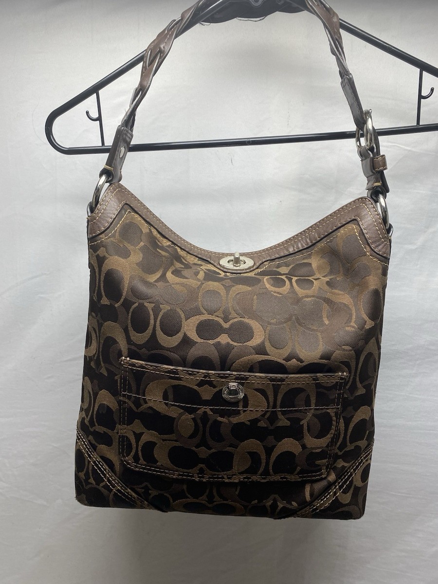 Vintage Coach signature Chelsea Turn Lock Shoulder Bag Silk
