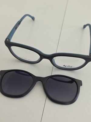 Active Kindergestell F0665 Kinderbrille Clip On Polaroid blau schwarz