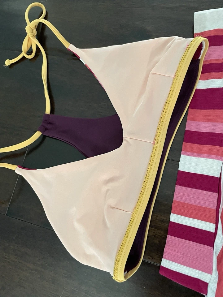 Seea Pavones Bikini Free People Swim Top & Bottom Surf Racerback Swimsuit - Image 4 of 4