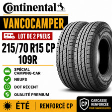 2 Pneus 215/70 R15 CP 109R Continental VancoCamper Neufs DOT Récent Camping-Car
