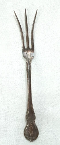 Antique Vintage Towle Sterling Silver Lemon Fork French Provincial 5.5" Patina