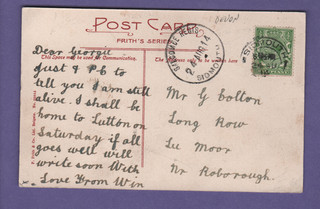 Salcombe Regis Sidmouth Devon Scarce Rubber postmark 1914 Village postcard Frith