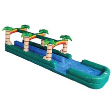 Eagle Bounce 36'L Dual Lane Palm Tree Slip n Splash with Pool