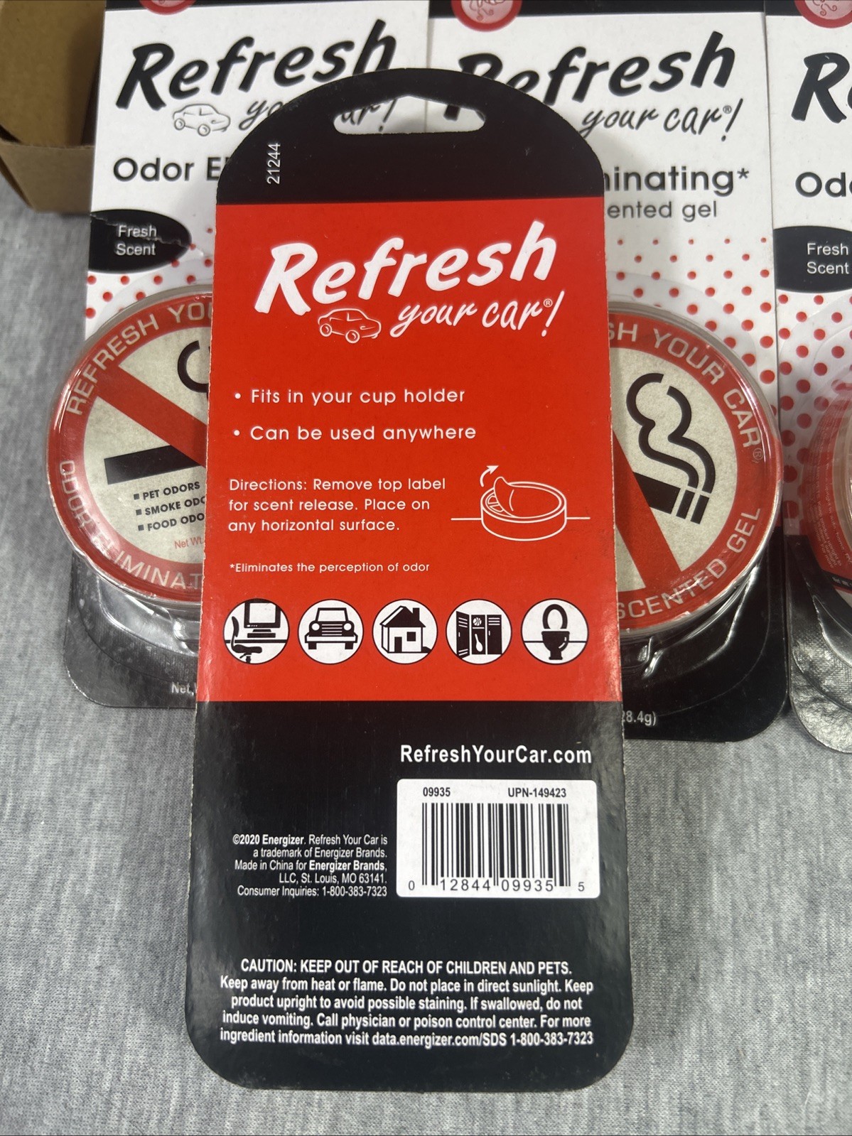 Fresh Scent Car Air Freshener Odor Eliminator 1oz Cans/4pk/New