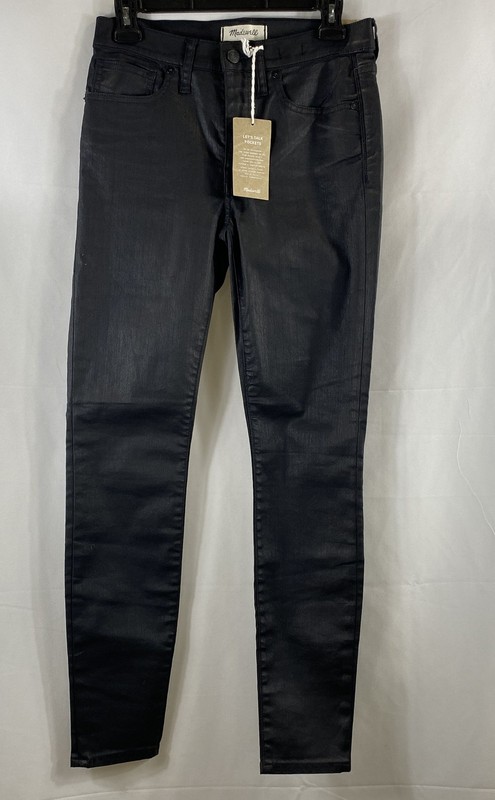 Madewell Women's 9" High-Rise Skinny Jeans Black Coated NWT Size 27
