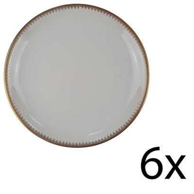 6er Set Kuchenteller Dessertteller Eschenbach Alte Formen Goldranke 7 mm Elfenbe