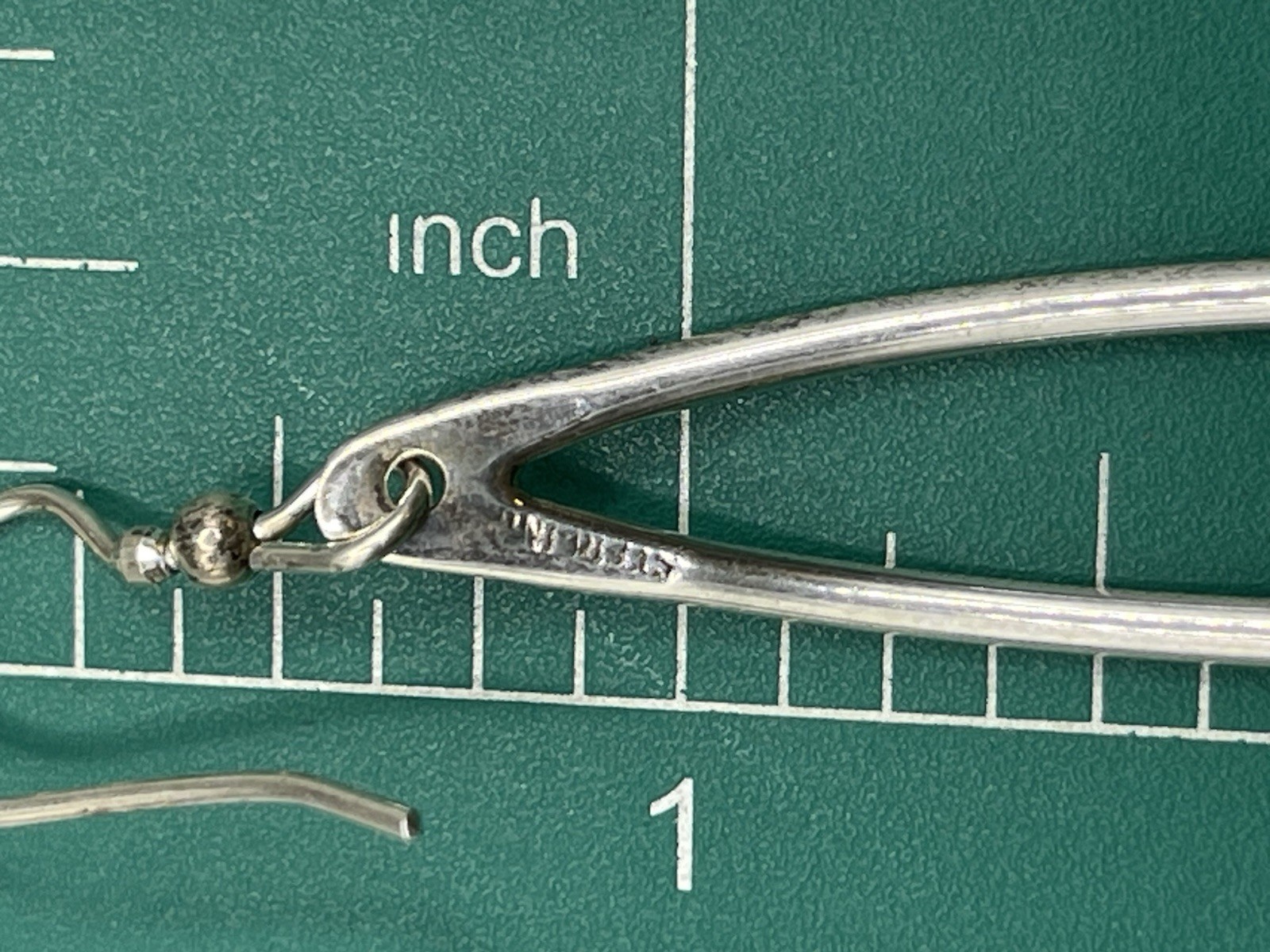 Handmade sterling silver long loop dangle earring… - image 3