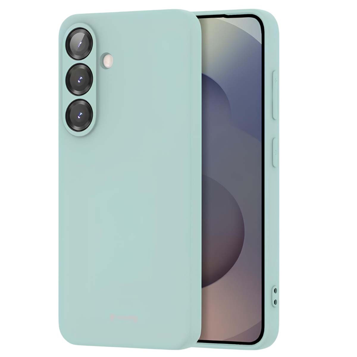 Coque silicone liquide Crong vert pour Samsung Galaxy S25