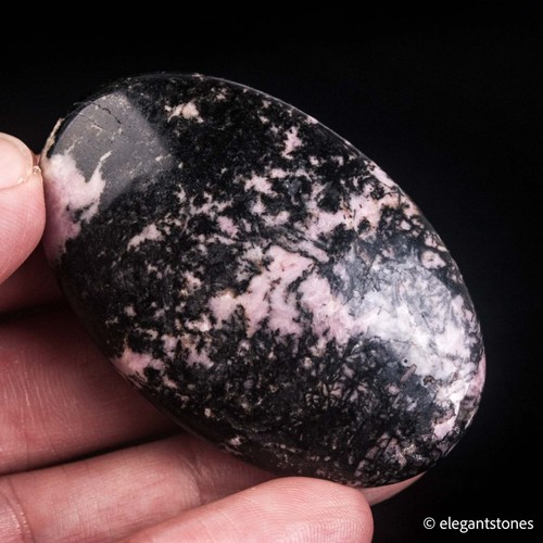 47g53mm Pink Rhodonite Palm Stone Natural Crystal Quartz Healing Chakra ...