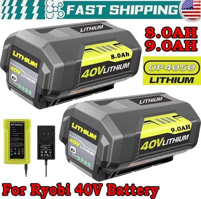 40V 8/9Ah Max Battery For Ryobi 40 Volt Lithium-ion OP4050 OP40602 High Capacity
